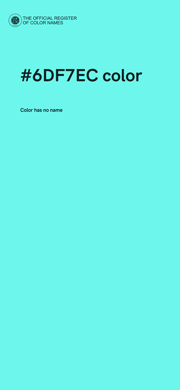 #6DF7EC color image