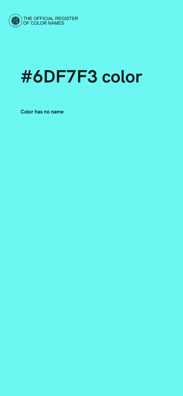 #6DF7F3 color image