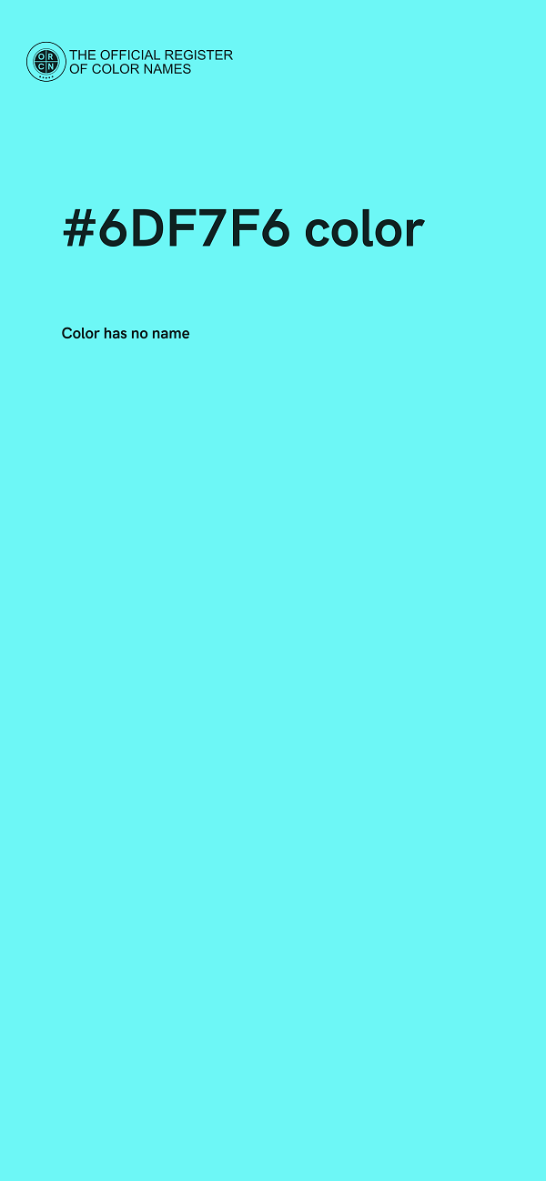 #6DF7F6 color image