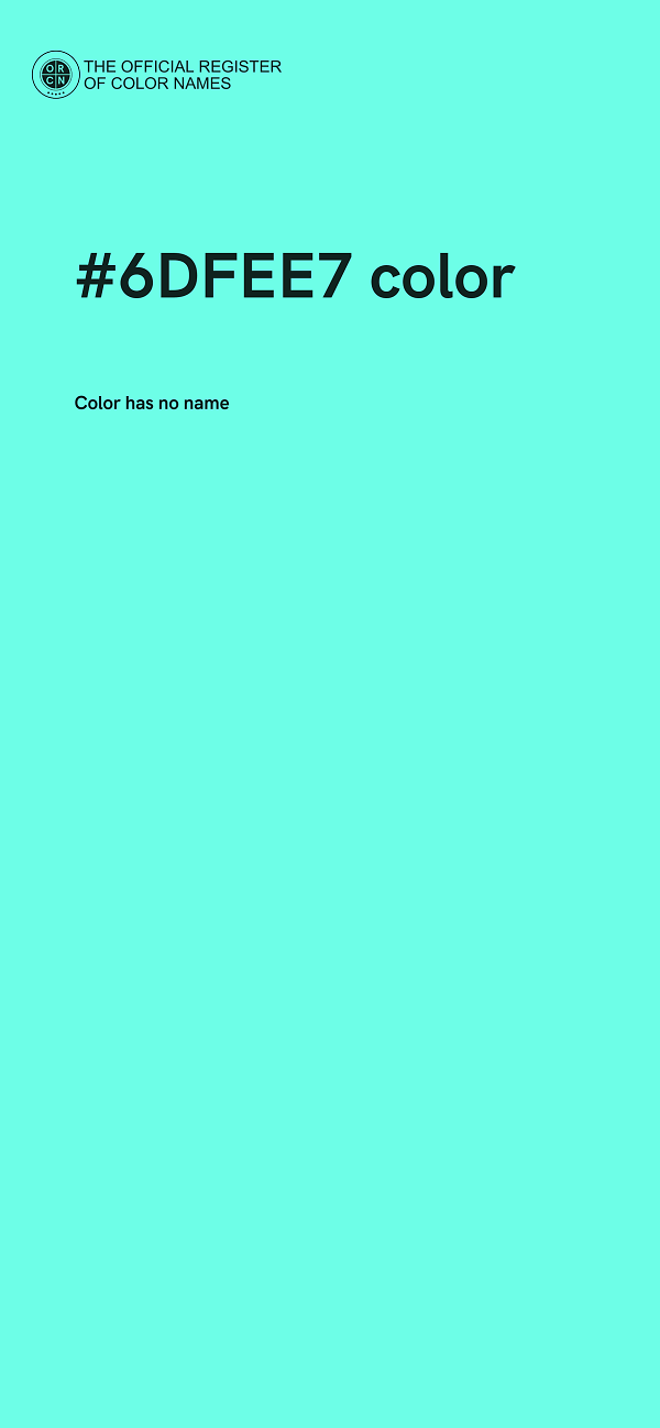 #6DFEE7 color image