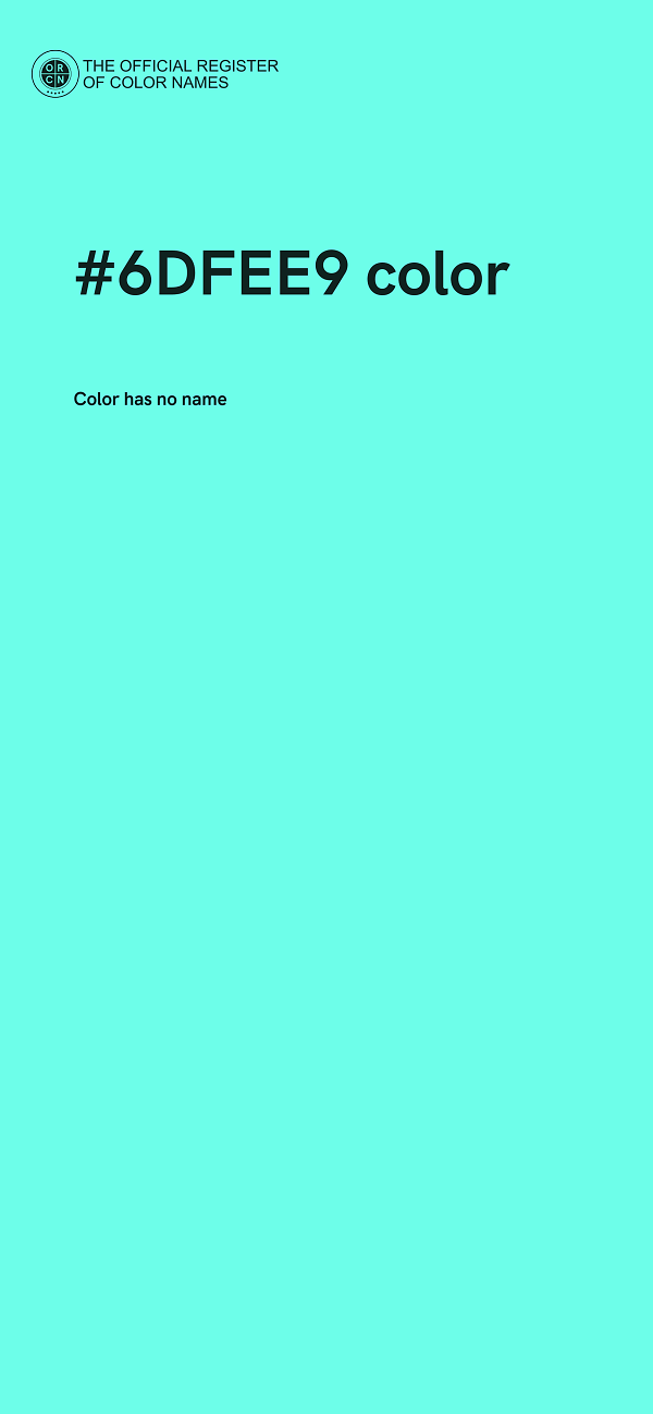 #6DFEE9 color image