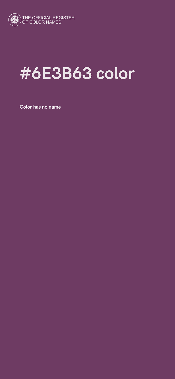 #6E3B63 color image