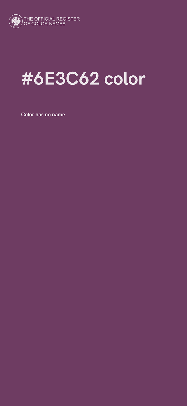 #6E3C62 color image