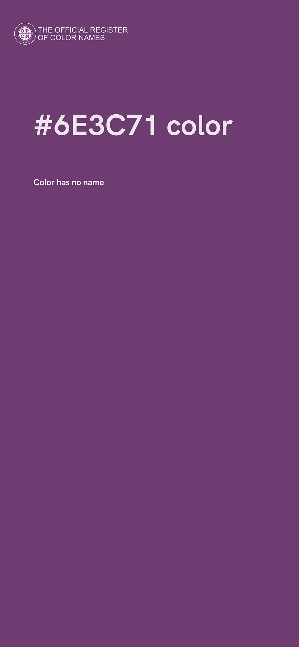 #6E3C71 color image