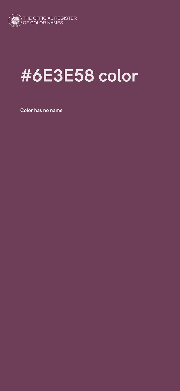 #6E3E58 color image