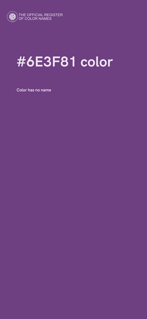 #6E3F81 color image