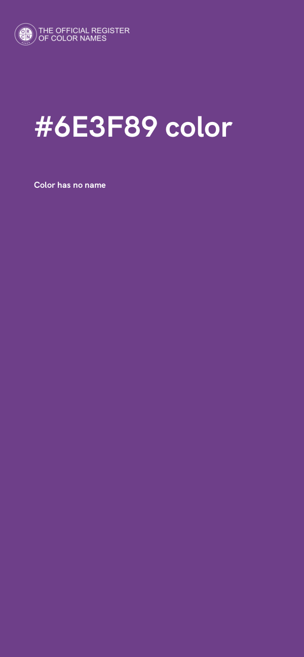 #6E3F89 color image