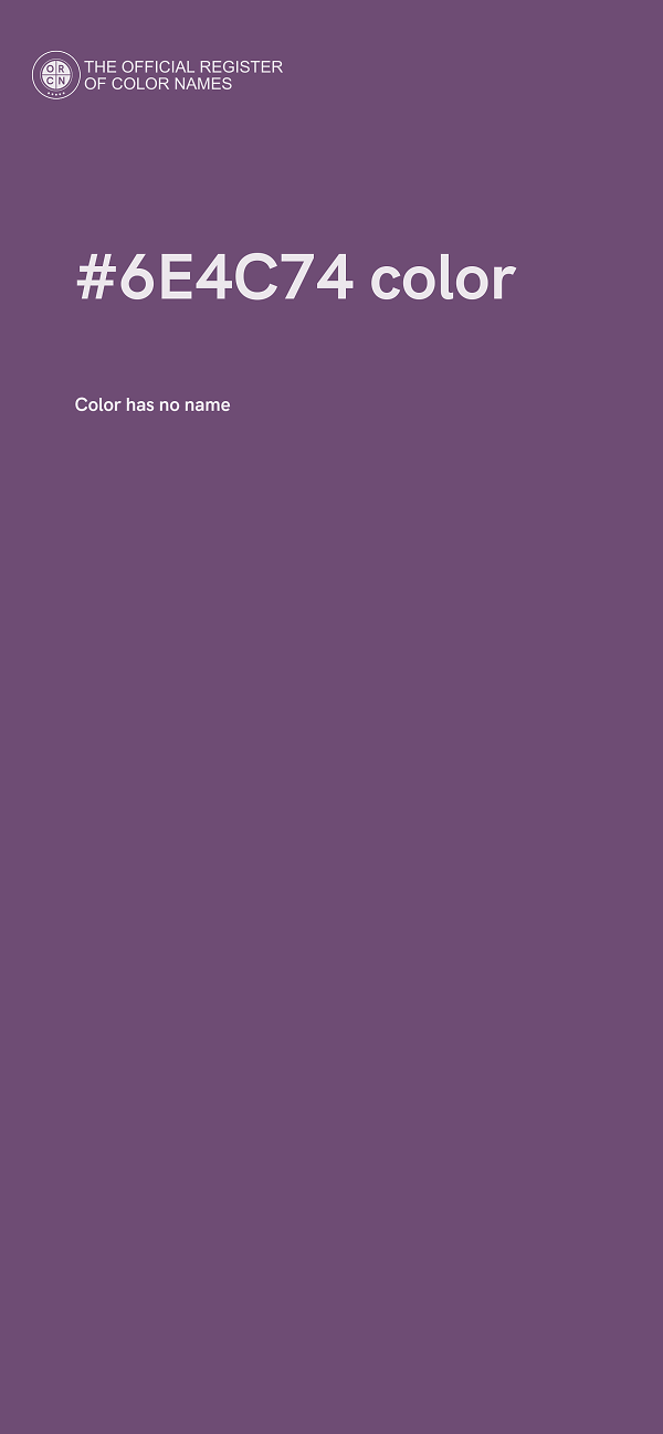 #6E4C74 color image