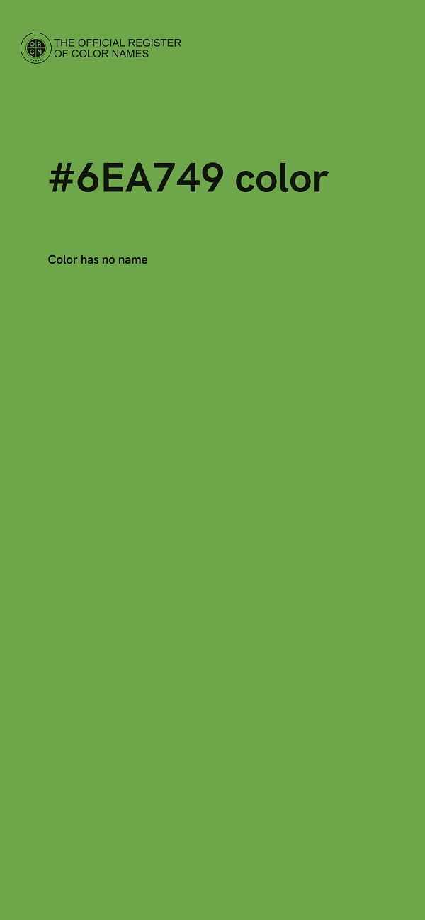 #6EA749 color image