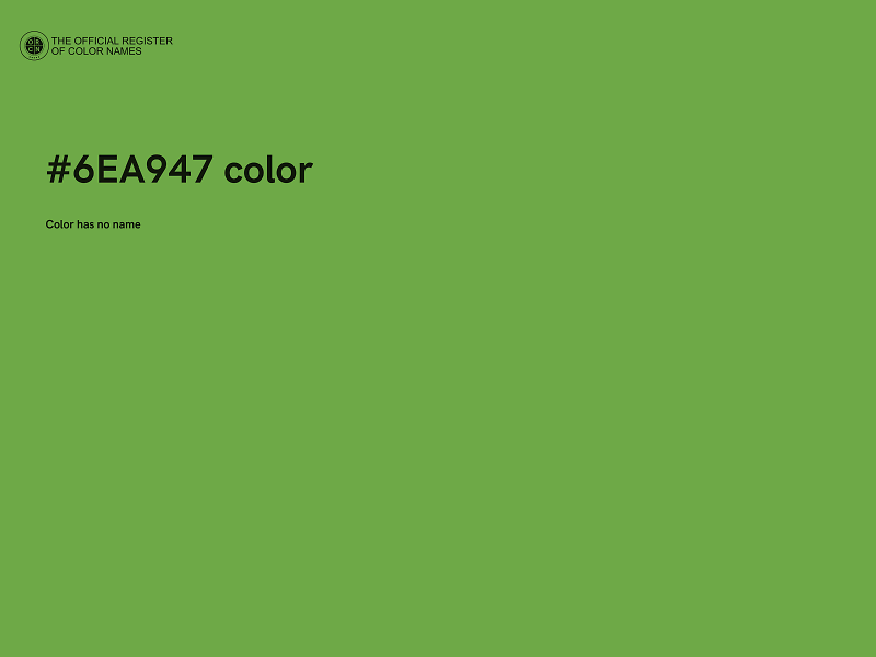 #6EA947 color image