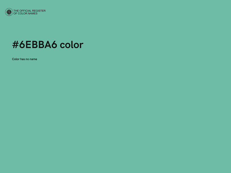 #6EBBA6 color image