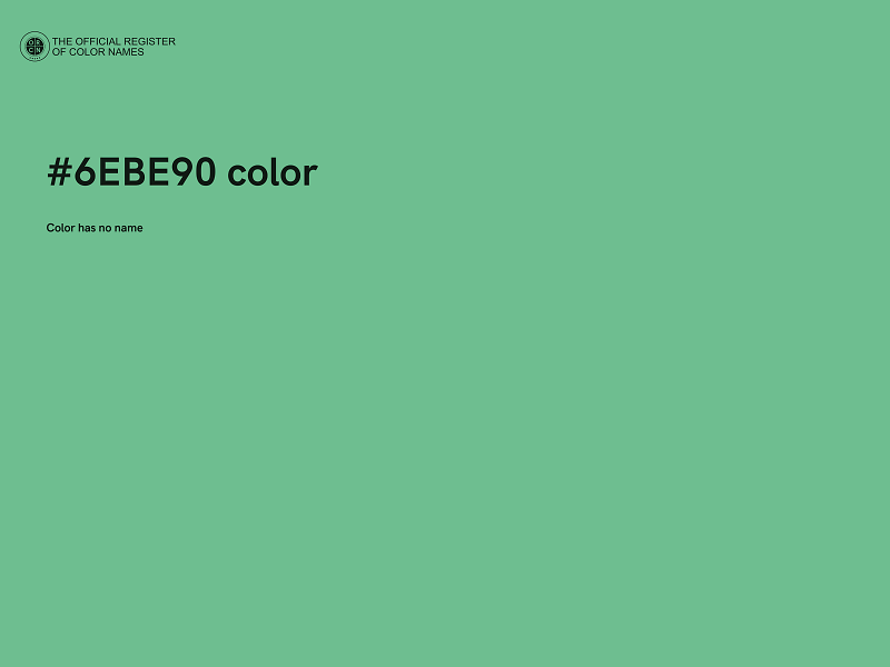 #6EBE90 color image