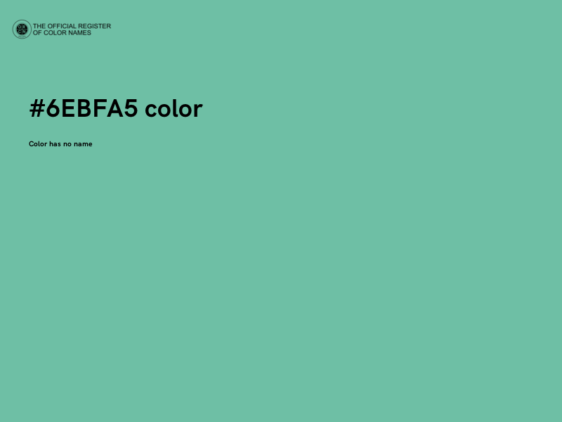 #6EBFA5 color image