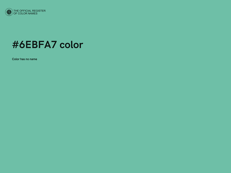 #6EBFA7 color image