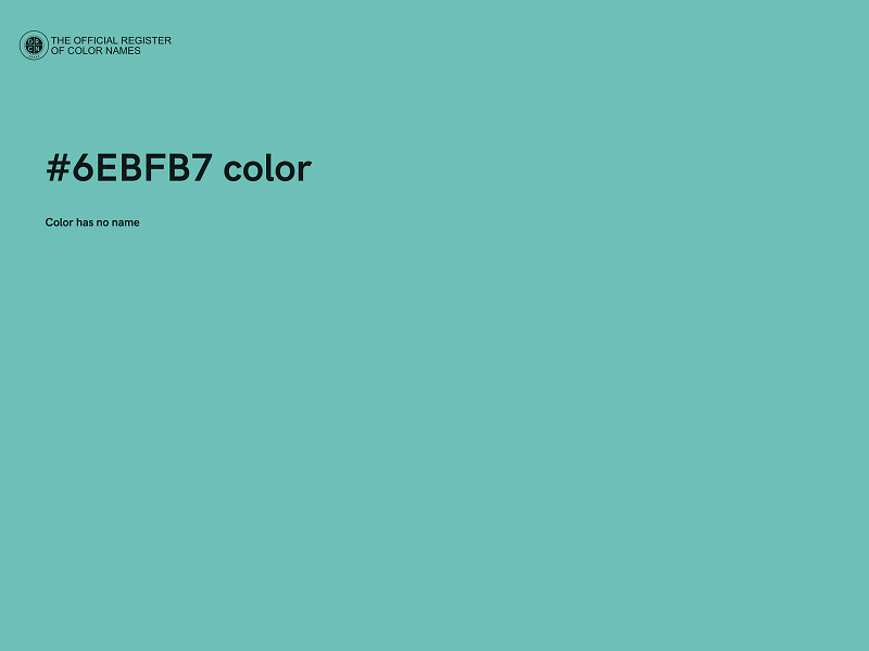#6EBFB7 color image
