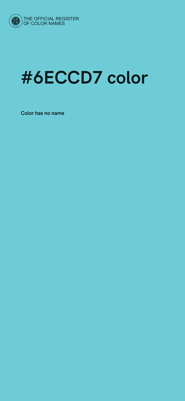 #6ECCD7 color image