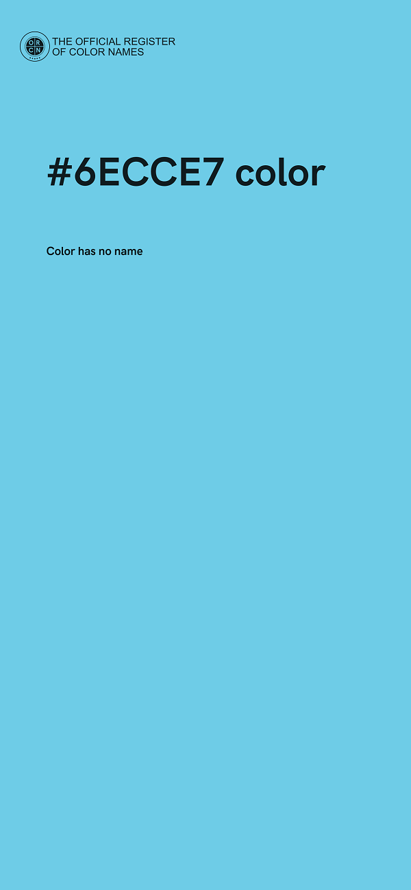 #6ECCE7 color image