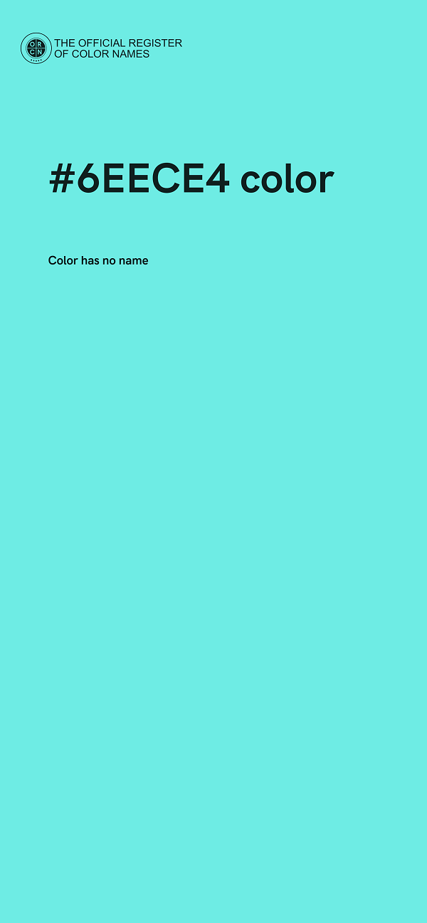#6EECE4 color image