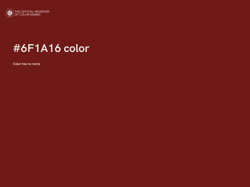 #6F1A16 color image