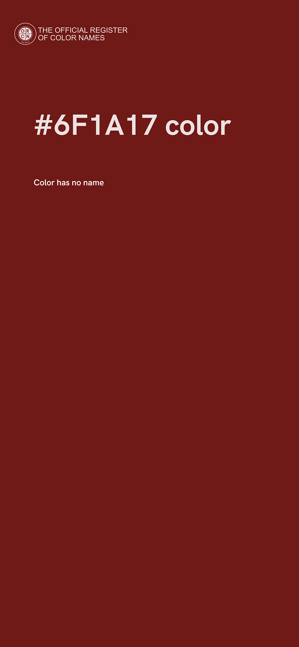 #6F1A17 color image