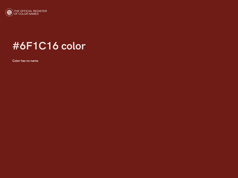 #6F1C16 color image