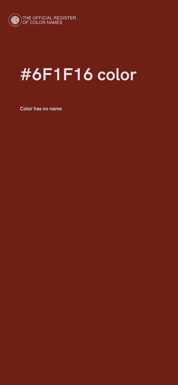 #6F1F16 color image