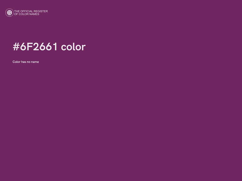 #6F2661 color image