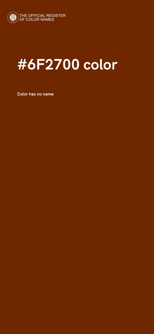 #6F2700 color image
