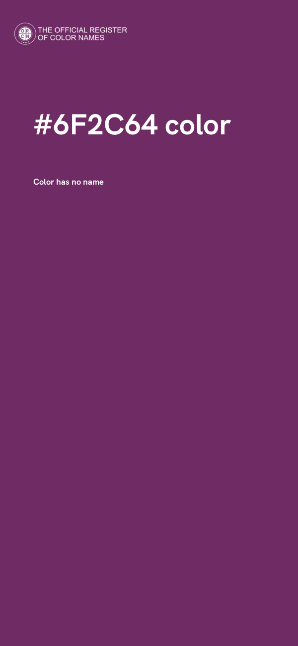 #6F2C64 color image