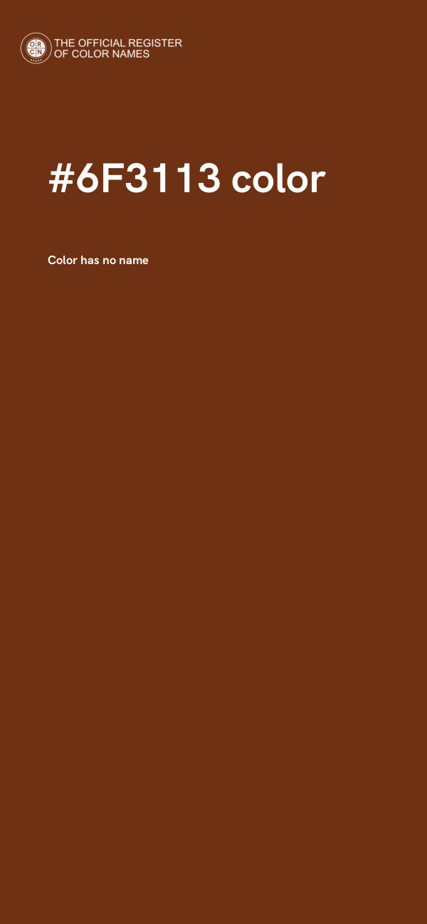#6F3113 color image