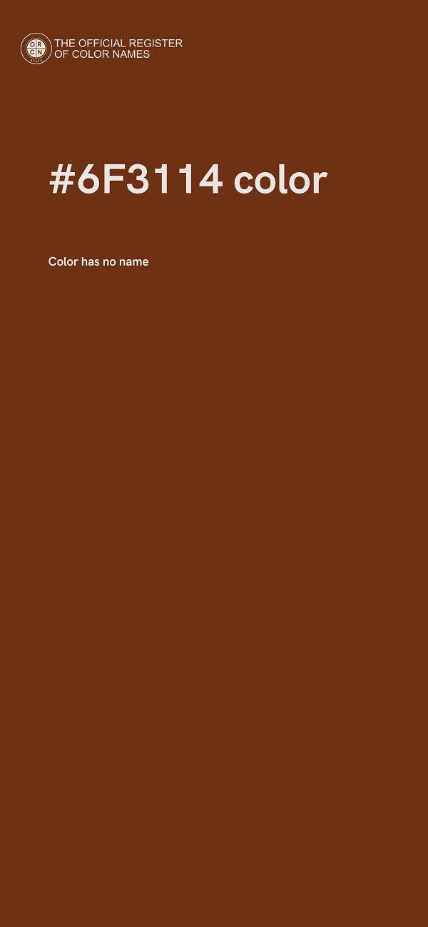 #6F3114 color image
