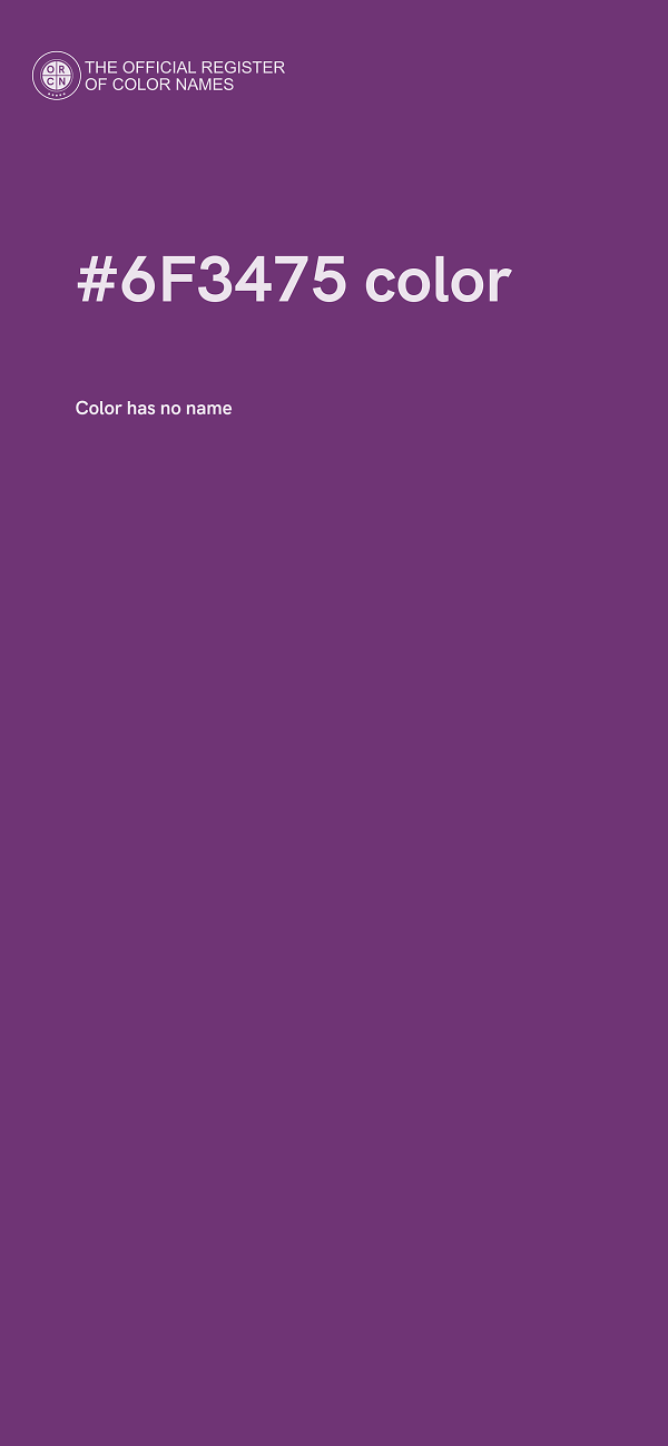 #6F3475 color image