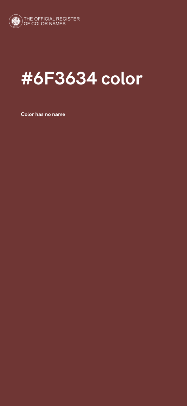 #6F3634 color image