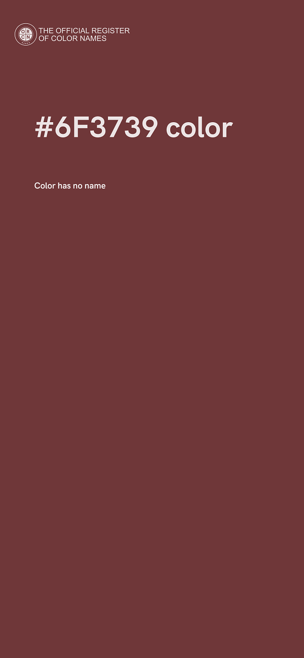 #6F3739 color image