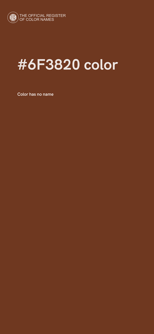 #6F3820 color image