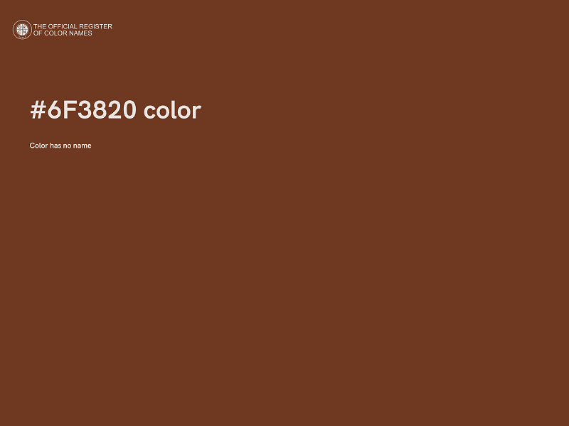 #6F3820 color image