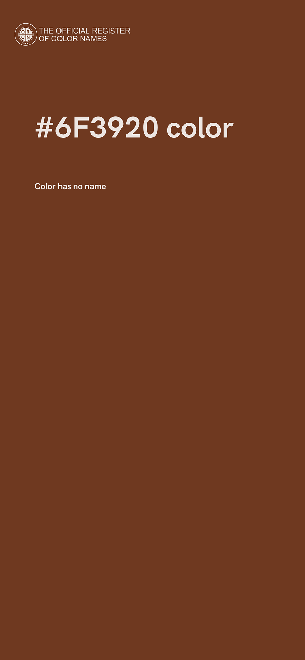 #6F3920 color image