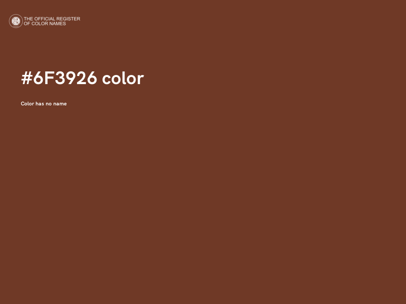 #6F3926 color image