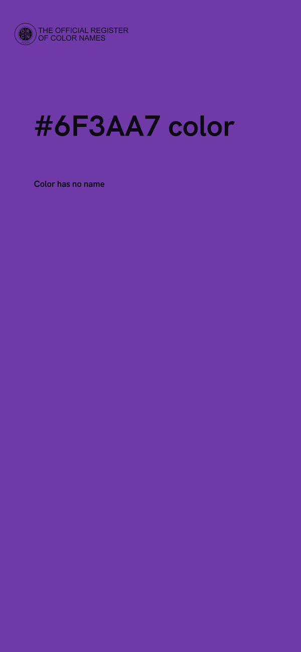 #6F3AA7 color image