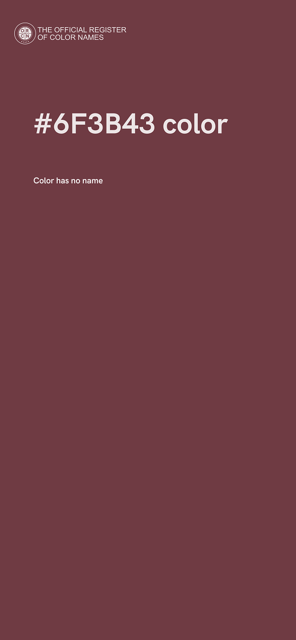 #6F3B43 color image