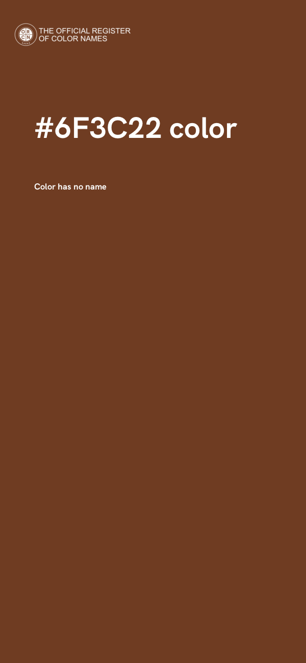 #6F3C22 color image