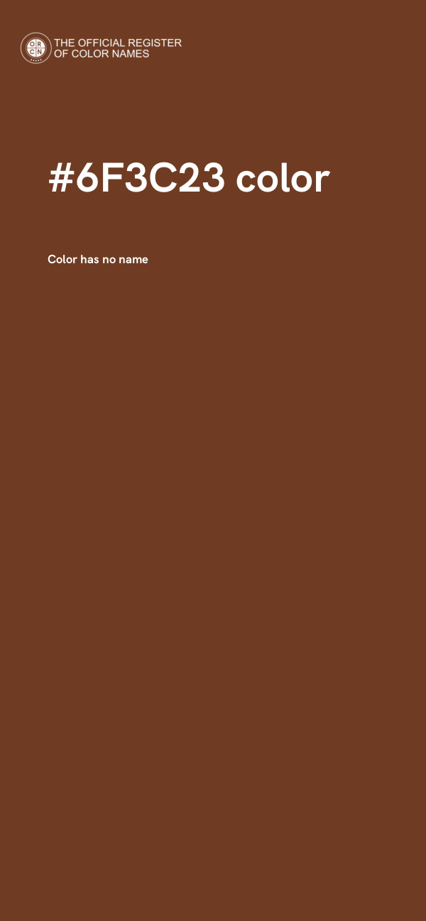 #6F3C23 color image