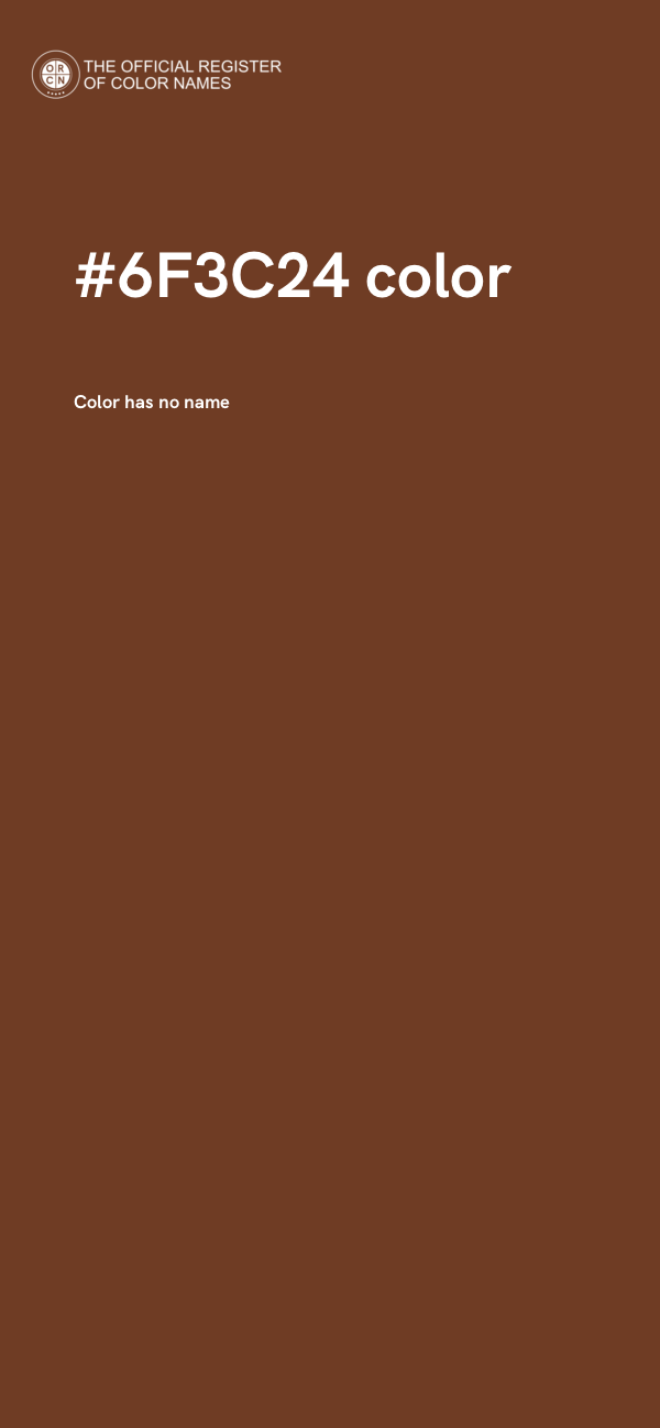 #6F3C24 color image