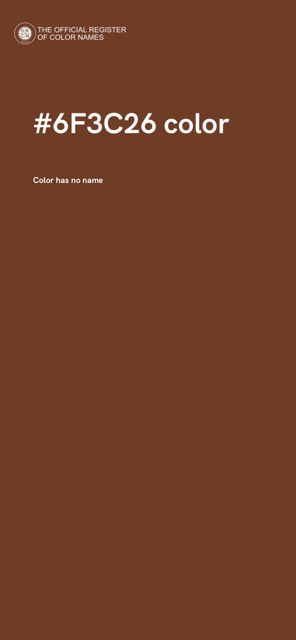 #6F3C26 color image