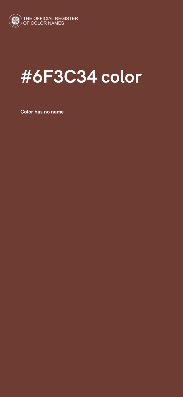 #6F3C34 color image