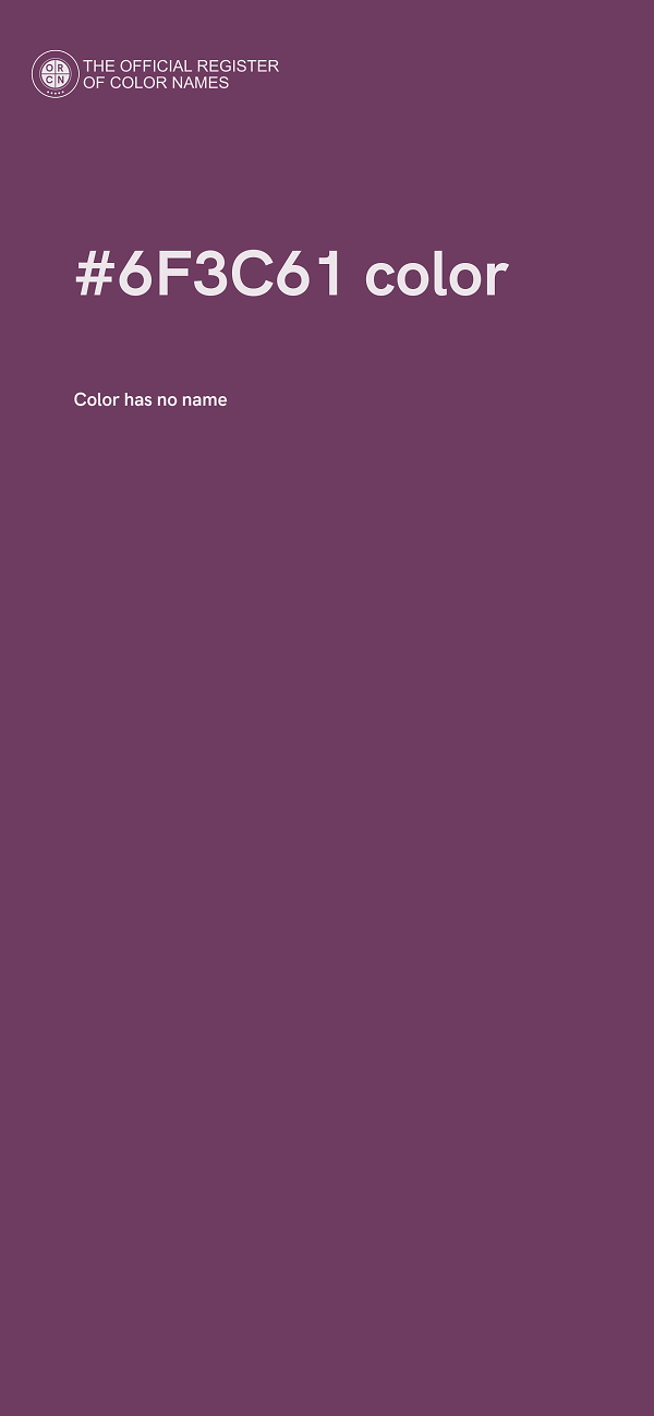 #6F3C61 color image