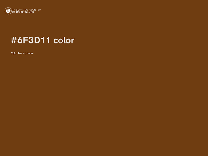 #6F3D11 color image