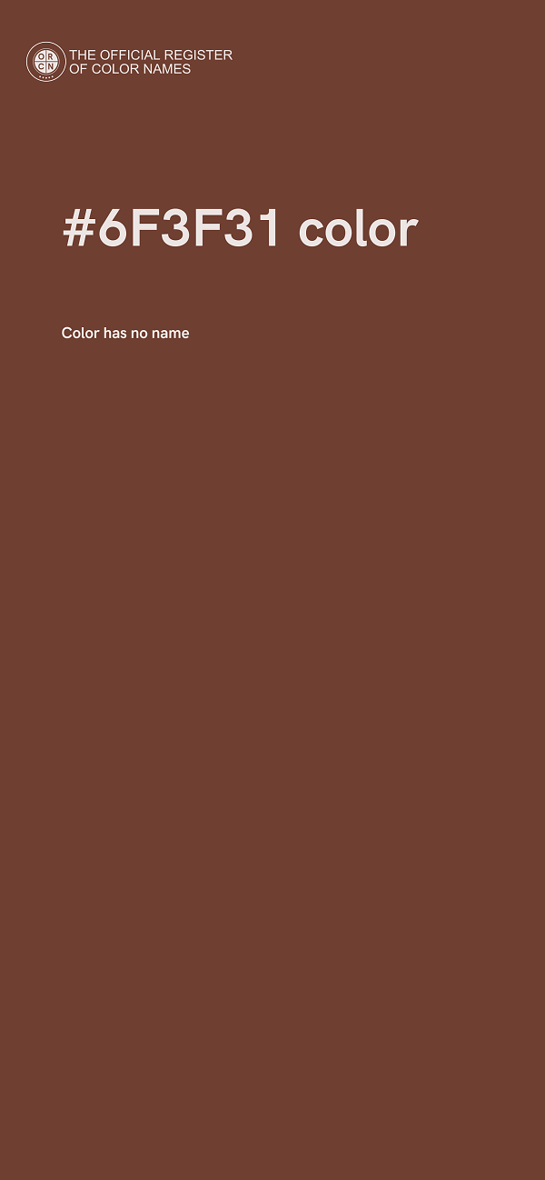 #6F3F31 color image