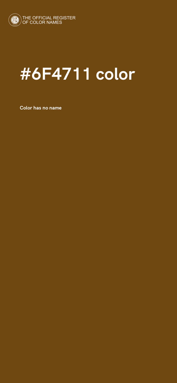 #6F4711 color image