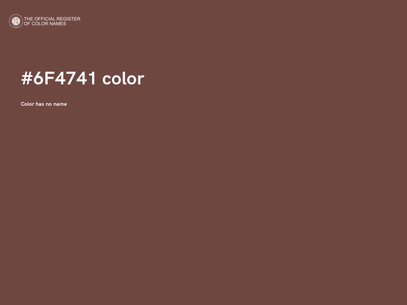 #6F4741 color image
